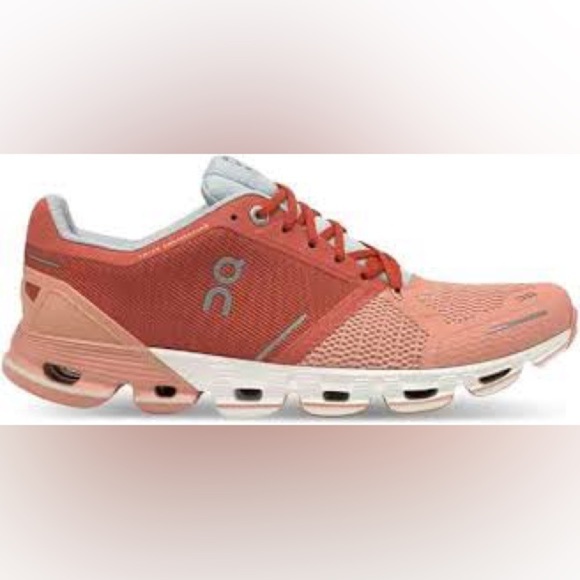 On Running Shoes - On Running Coral and White Athletic Shoes